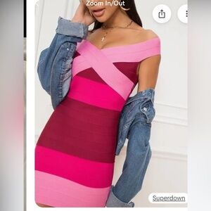 Superdown Berry and Fuchsia Mini Dress